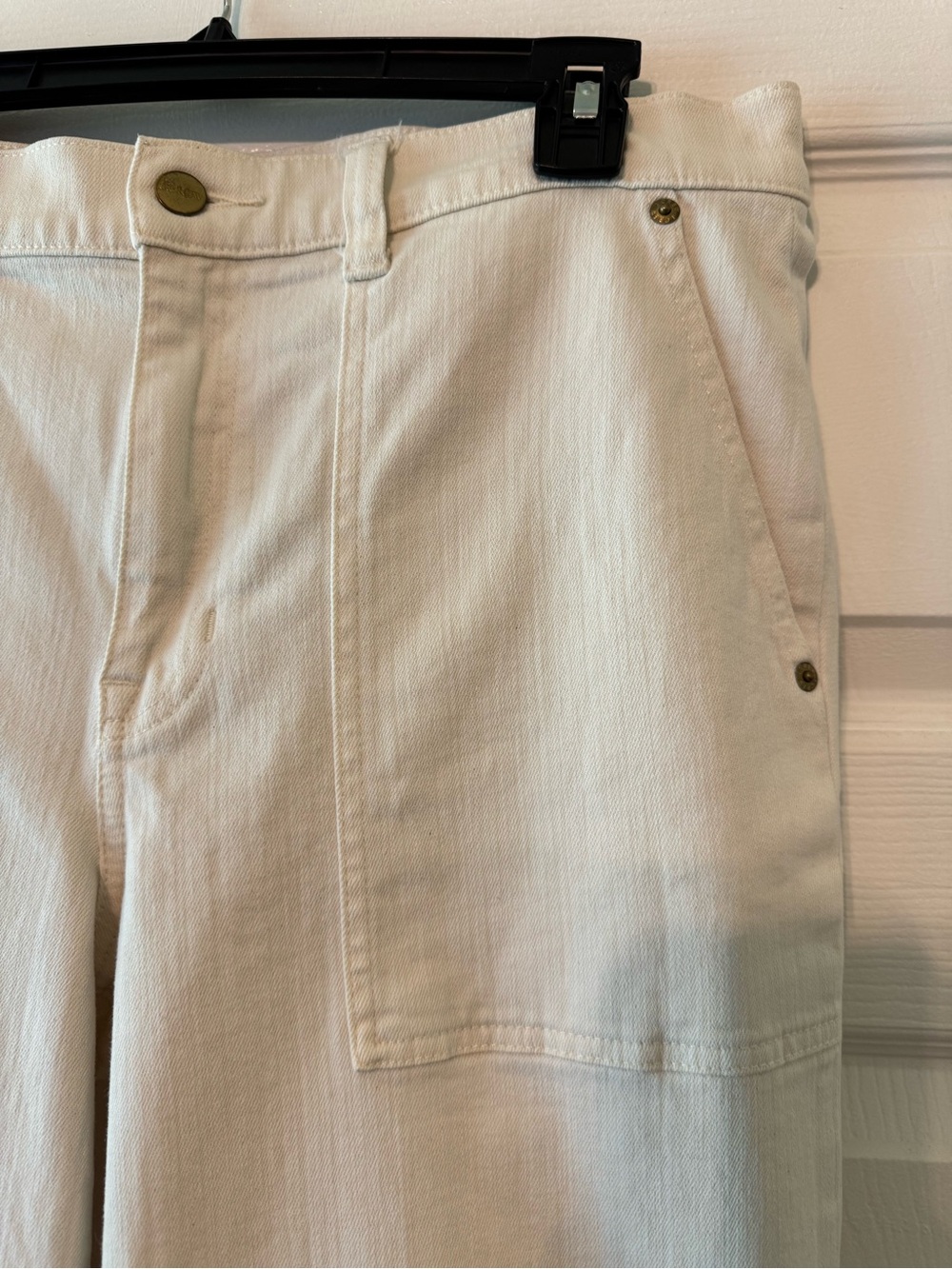 J. Crew Cream Camp Pocket Wide Leg Jean - Picture 4 of 6